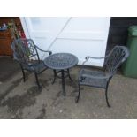 Black alloy garden Bistro set