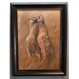 William Oxer F.R.S.A - Acrylic on Canvas Brace of Partridge framed 54cm x 71cm approx. Acrylic on