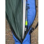 NGT 12ft beachcaster rod with rod stand and umbrella