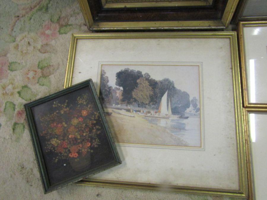 Framed colour sketches, oil on board and prints - Image 8 of 9