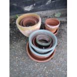 Ceramic plant pots. Tallest H25cm approx