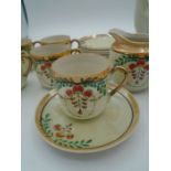 Japanese Klimax handpainted part coffee service incl coffee pot, cream jug, sucrier, 5 cups and 6