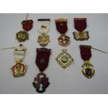 8 Masonic jewels enamelled