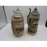 2 German beer steins