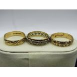 3 9ct gold rings 8.17g gross weight
