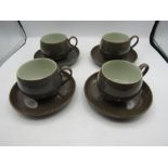 Denby 'greystone' cups and saucers x 4