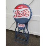 Pepsi Cola metal folding bar table with stools