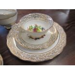 Imperial fine English china trio's with 24k gold detail. i cup has broken handle