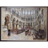 H E Tidmarsh 1914, watercolour of St. Bartholomew's Smithfield framed and mounted 56cm x 46cm