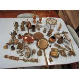Brass items including animals etc