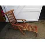 Teak garden steamer chair