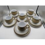 Denby trio's x 6 light brown and white design