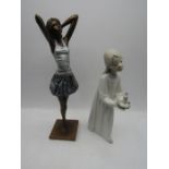 Lladro figurine of a girl with candle and a Border fine arts figure 'Nicole'