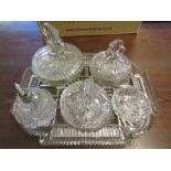 Art deco glass dressing table set