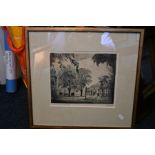 collection of framed plate prints of various subjects.