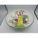 An Italian hand painted salad bowl 12"dia