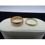 2 9ct wedding bands 4.10g gross