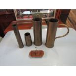 Trench art items including ash tray