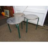 3 Metal garden bistro tables