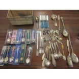 Collection of teaspoons and flatware