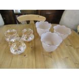 2 Sets of vintage glass lampshades
