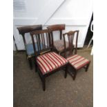 4 Mahogany chairs including pair of