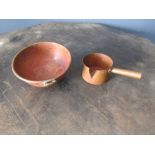 Copper confectioners bowl and sugar pan