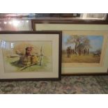 David Shepherd prints- one signed in pencil- 'The masai' 89x63cm and a child 69x54