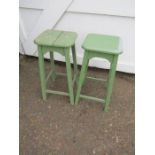 Pair of painted pine stools