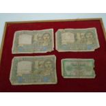 Paper Money incl Belgium 10 Francs note issued 1943/44 and 3x French 20 Francs notes cr 1941