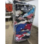 Stillage containing textiles including clothes, linen and handbags etc