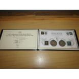 180th anniversary Penny Black & two penny blue silver crown coin cover pair in presentation wallet
