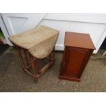 Drop leaf table and mahogany cupboard