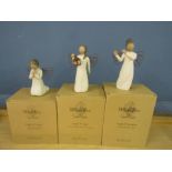 3 Willow Tree Angel figures, boxed