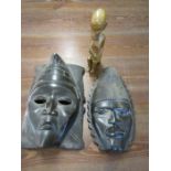 Treen Tribal masks and a Tribal figure