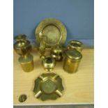 Brass collection with Eastern decoraton