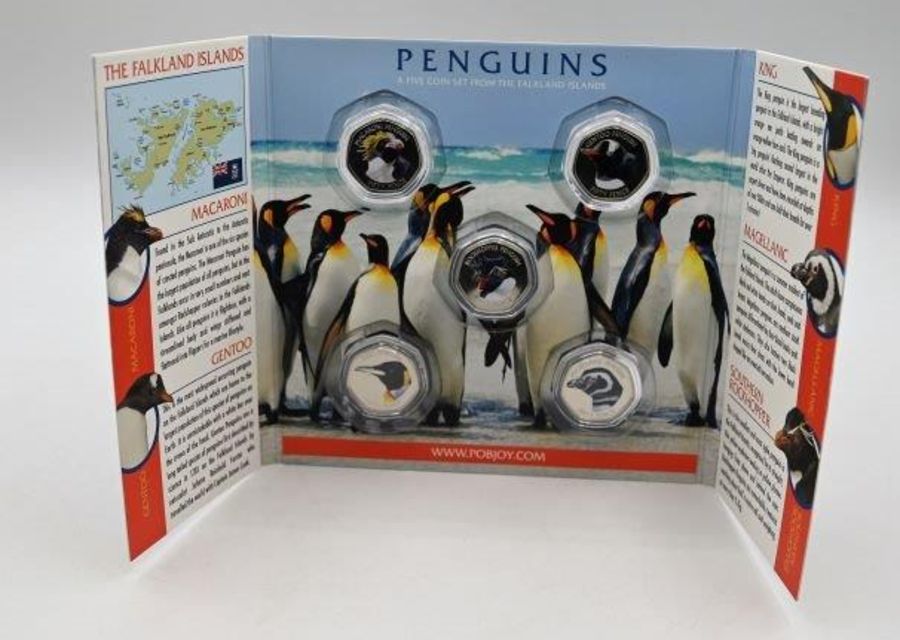 Limited Edition 2017 Falkland Islands 50p coin set, made to celebrate the Penguins of the Islands.