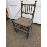 Oak bobbin turned chair