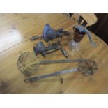 Kitchenalia including vintage marmalade cutter, juicer and mincer etc