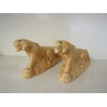 A pair of vintage lions