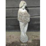 Concrete statue of a lady H75cm approx