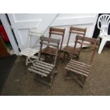 5 Vintage wooden folding chairs