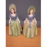 Porcelain lady bookends