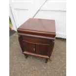 Vintage mahogany Gilbert gramophone cabinet H67cm Top 52cm x 52cm approx