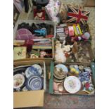 Job lot of all sorts to include china, Barker Bro's shoes, lamps, magazine collection, tankards,