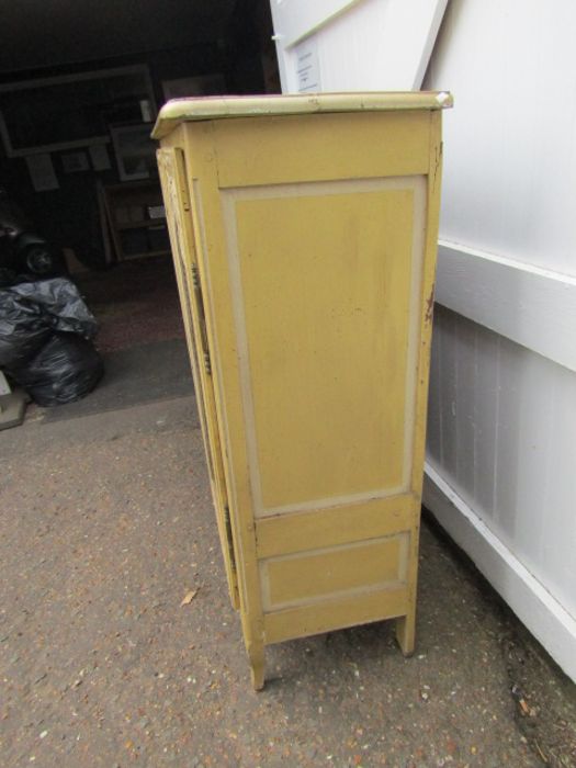 Vintage painted Continental food cupboard H124cm W129cm D44cm approx - Image 4 of 7