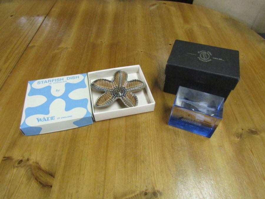 Concorde paper weight in box and boxed Wade starfish dish