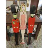 Height measuring charts in the form of 2 soldiers and a ballerina 150cm tall