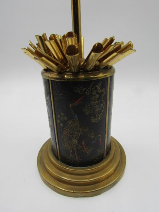 Vintage pop up rotating cigarette dispenser, brass with Oriental design - Image 2 of 5