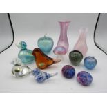 Colouired glass inc Wedgwood birds